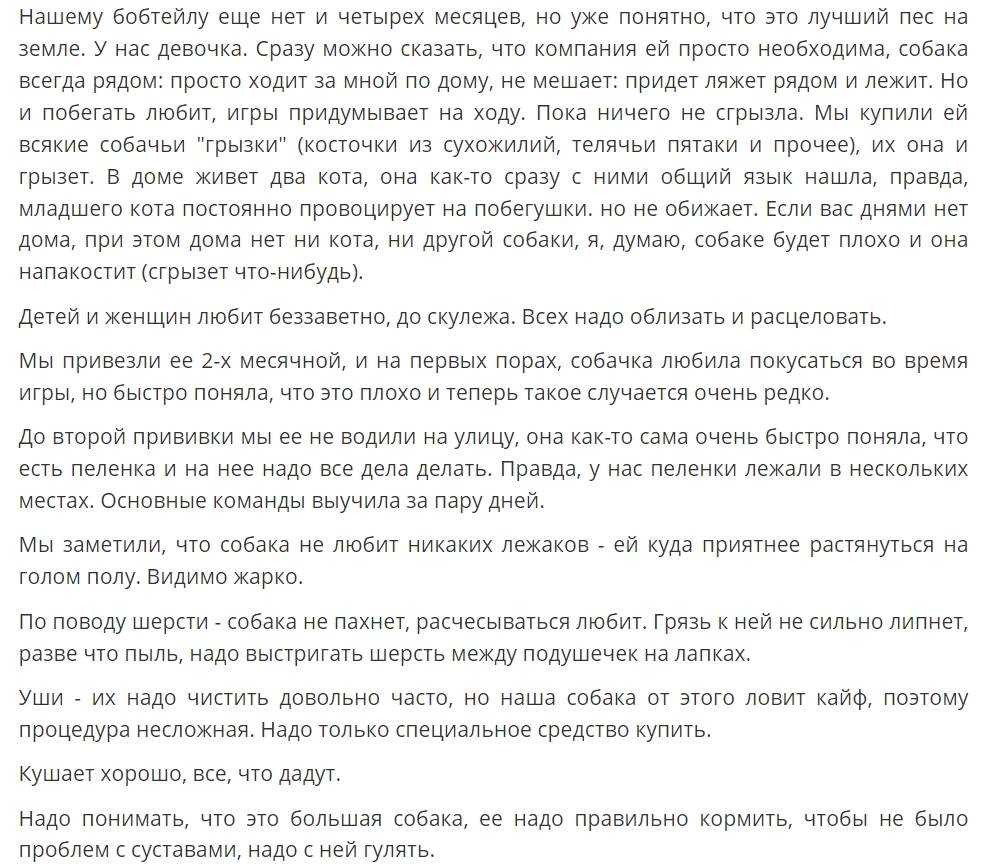 отзыв о породе 3